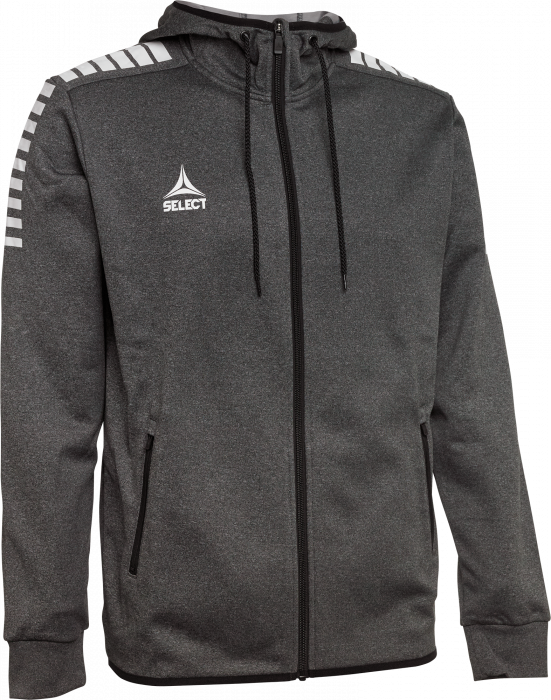 Select - Monaco Zip Hoodie - Grau & weiß