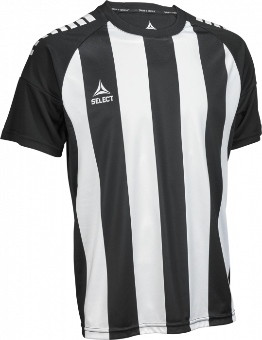 Select - Spain V25 Player Shirt S/s Striped - Blanco & negro